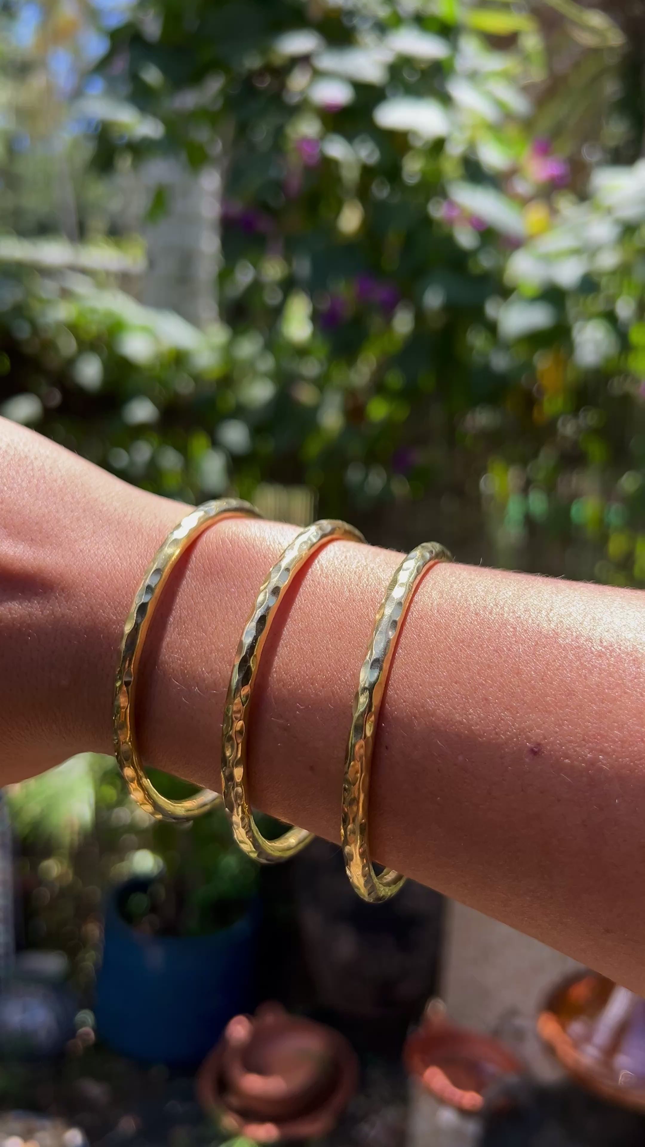 Beaten Brass Bangles